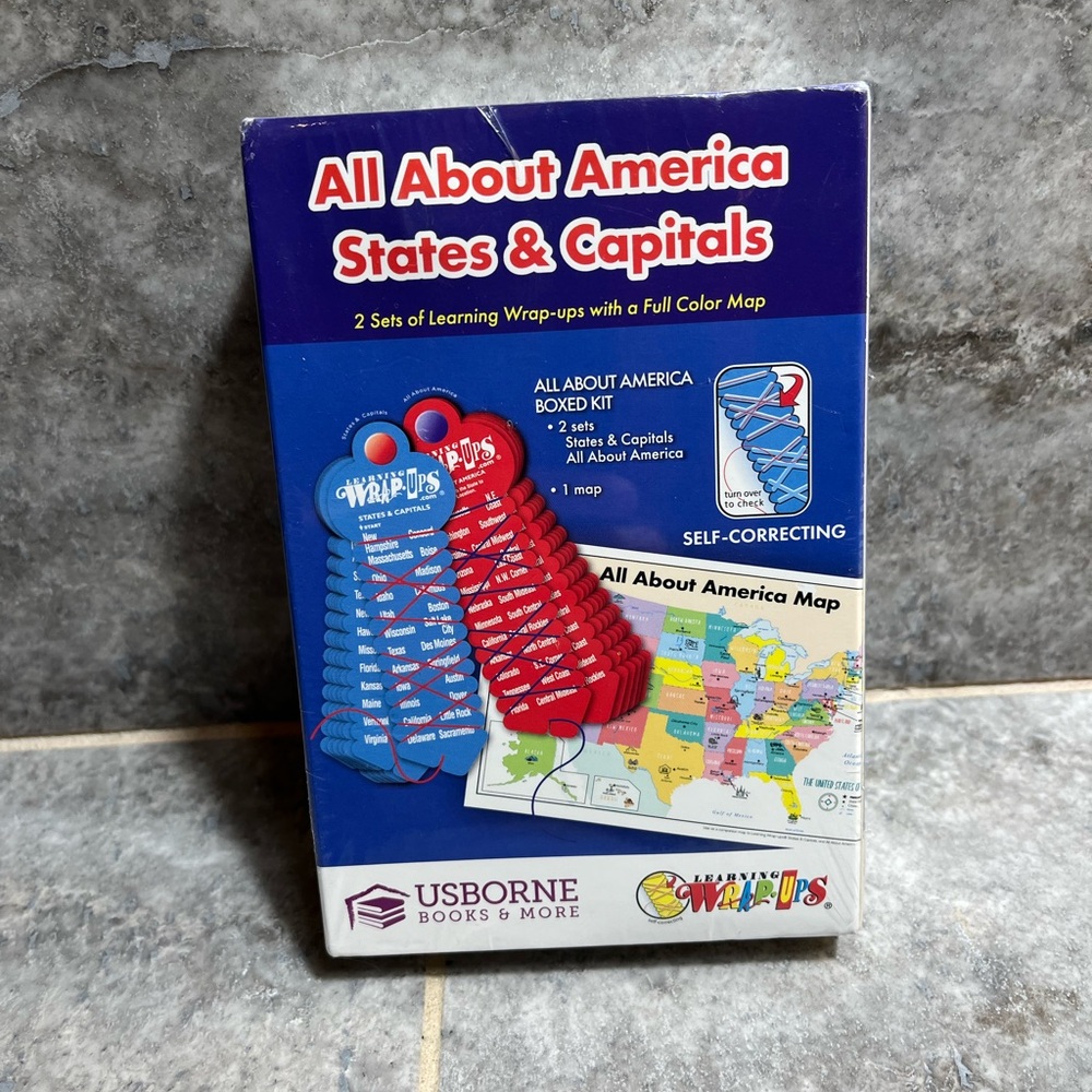 🆕NIB Usborne Learning Wrap-Ups States/Capitals — US Geography — Kids Grades 4-6